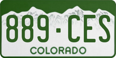CO license plate 889CES