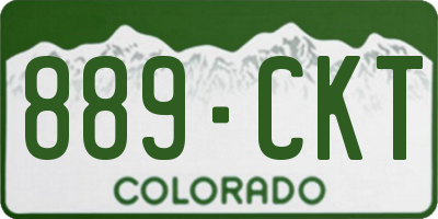 CO license plate 889CKT
