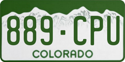 CO license plate 889CPU