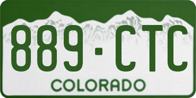 CO license plate 889CTC