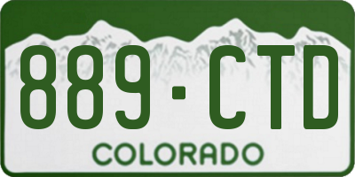 CO license plate 889CTD