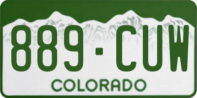 CO license plate 889CUW
