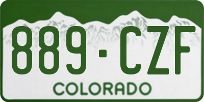 CO license plate 889CZF
