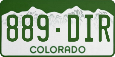 CO license plate 889DIR
