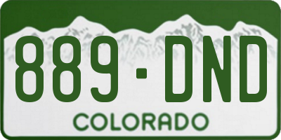 CO license plate 889DND
