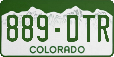 CO license plate 889DTR