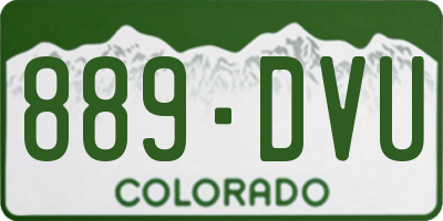 CO license plate 889DVU