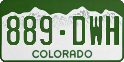 CO license plate 889DWH