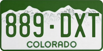 CO license plate 889DXT