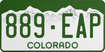 CO license plate 889EAP