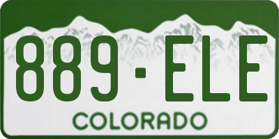 CO license plate 889ELE