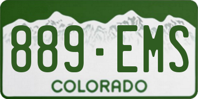 CO license plate 889EMS