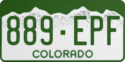 CO license plate 889EPF