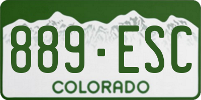 CO license plate 889ESC