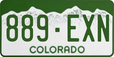 CO license plate 889EXN