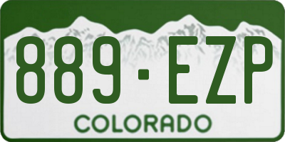 CO license plate 889EZP