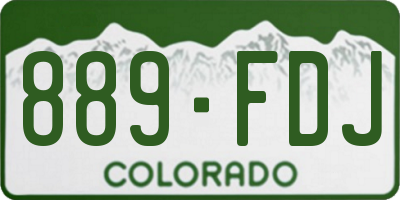 CO license plate 889FDJ