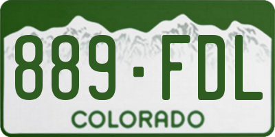 CO license plate 889FDL