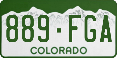 CO license plate 889FGA