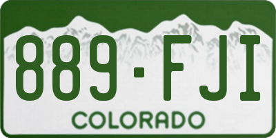 CO license plate 889FJI