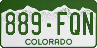 CO license plate 889FQN
