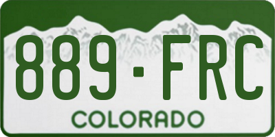 CO license plate 889FRC