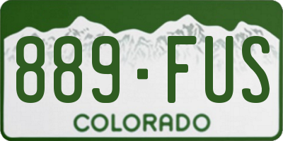 CO license plate 889FUS