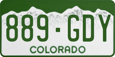 CO license plate 889GDY