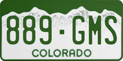 CO license plate 889GMS