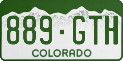 CO license plate 889GTH