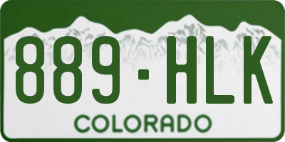 CO license plate 889HLK