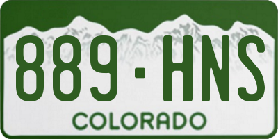 CO license plate 889HNS