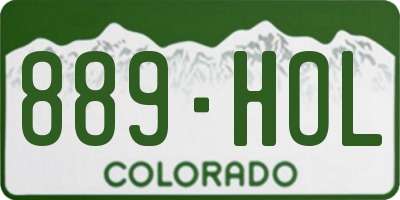 CO license plate 889HOL
