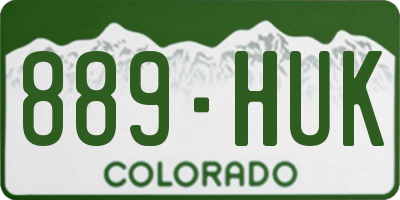 CO license plate 889HUK
