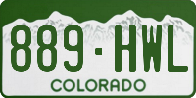 CO license plate 889HWL
