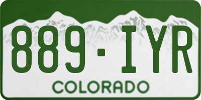 CO license plate 889IYR
