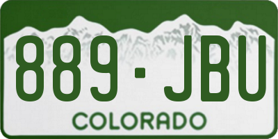 CO license plate 889JBU