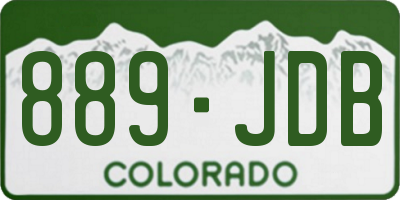 CO license plate 889JDB