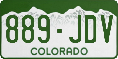 CO license plate 889JDV