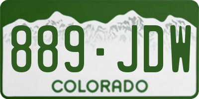 CO license plate 889JDW