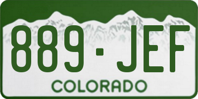 CO license plate 889JEF