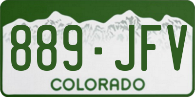 CO license plate 889JFV