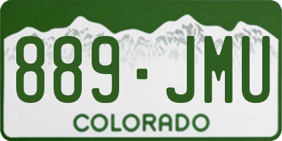 CO license plate 889JMU