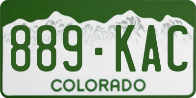 CO license plate 889KAC