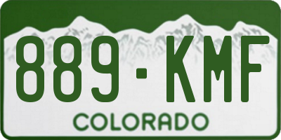 CO license plate 889KMF