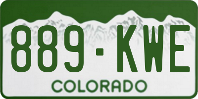 CO license plate 889KWE