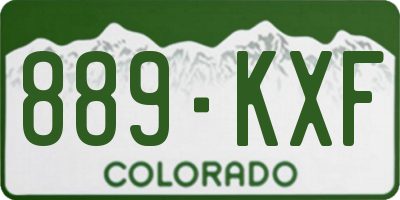 CO license plate 889KXF