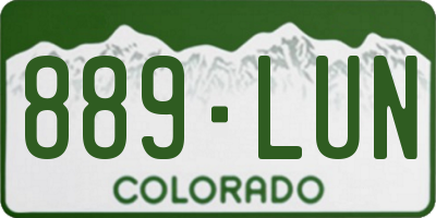 CO license plate 889LUN