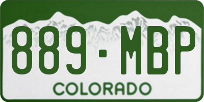 CO license plate 889MBP