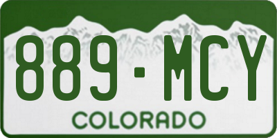 CO license plate 889MCY